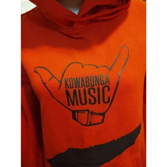 Kowabunga Music Red Vintage Hoodie Men's Size Small - Picture 2 of 5